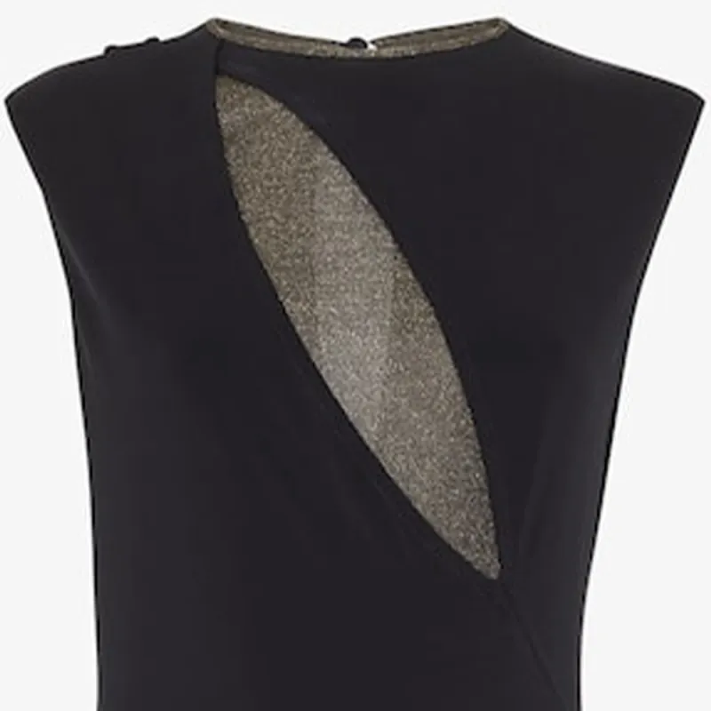 FENDI Cut Out Detailed Sleeveless Midi Dress-5