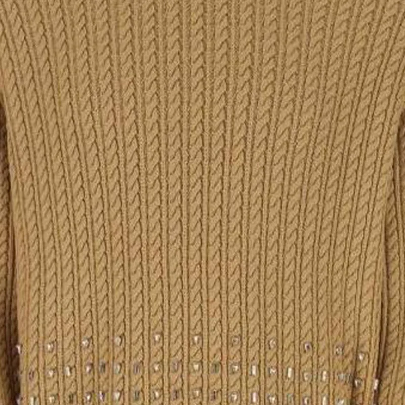 Burberry Crystal Embellished Cable Knit Sweater-4
