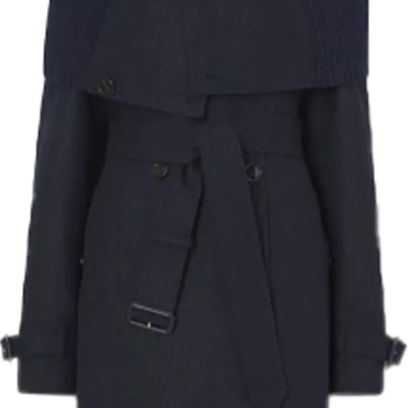 Burberry Trench Coats Women's Marine Blue-4