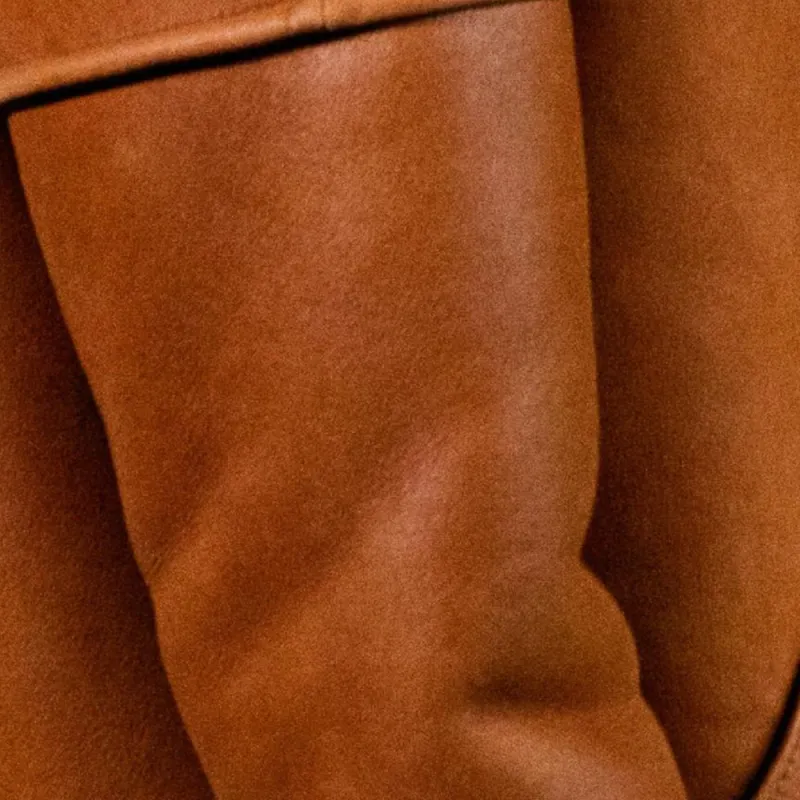 CHANEL Leather Jacket Women's Brown-4