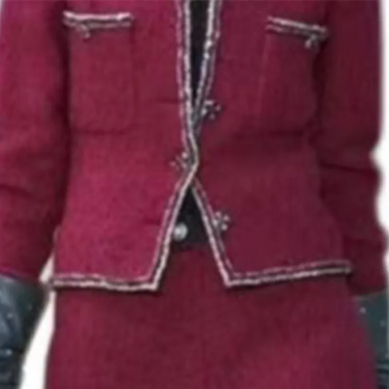 CHANEL Jackets Coats Women's Red-2