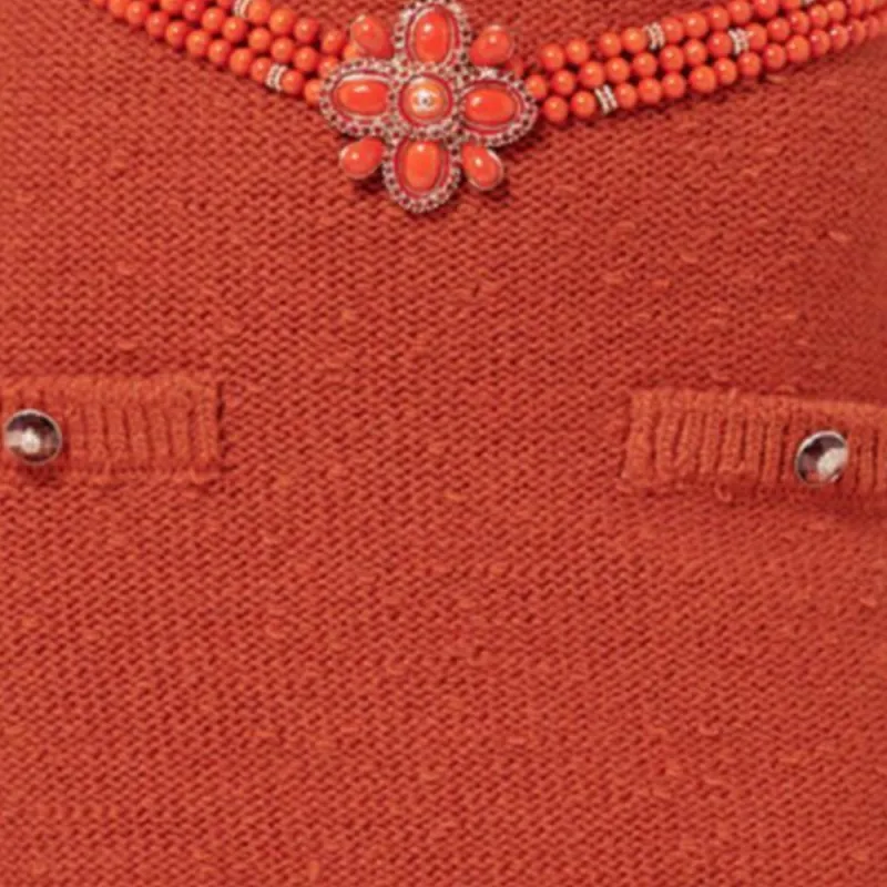CHANEL FW24 Sleeveless Dress Women's Orange-4