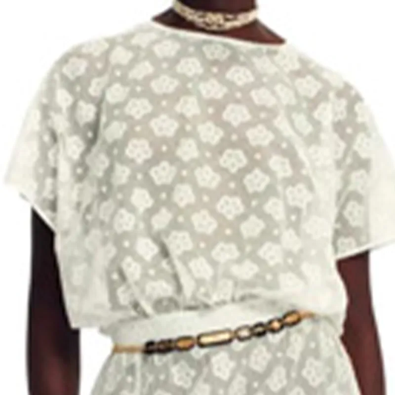CHANEL Short Sleeved Dress Women's White-1