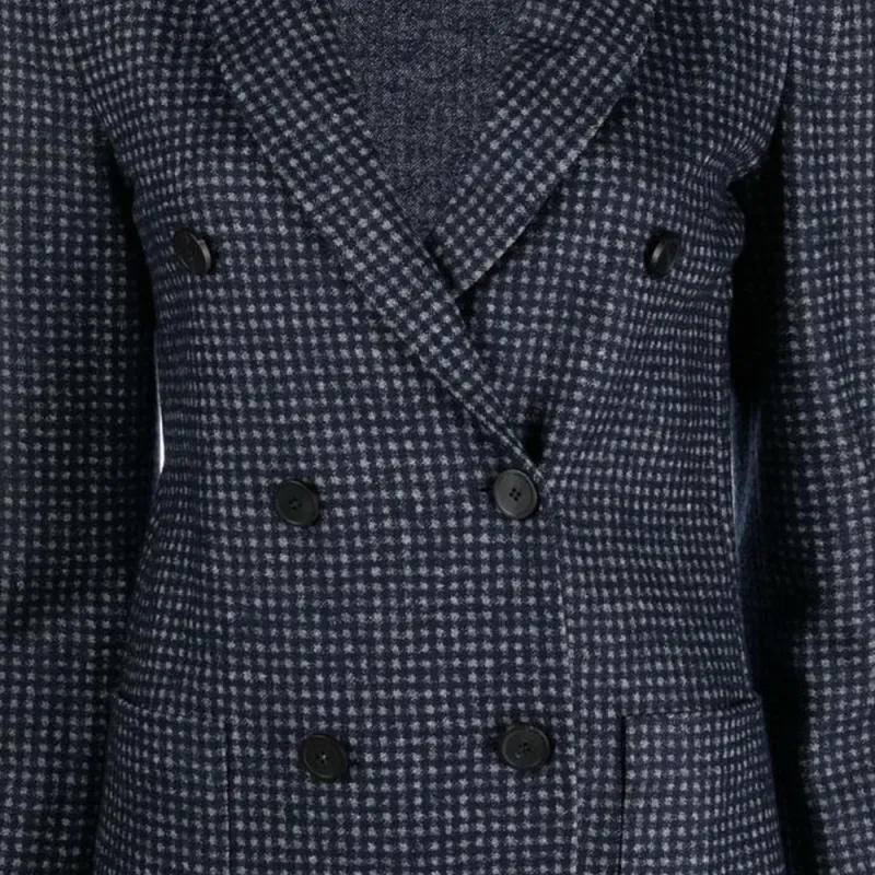 EMPORIO ARMANI Double Breasted Checked Jacket-4