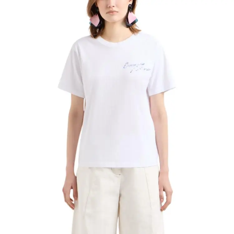 EMPORIO ARMANI Asv Jersey T shirt With Multicoloured Logo Embroidery-1
