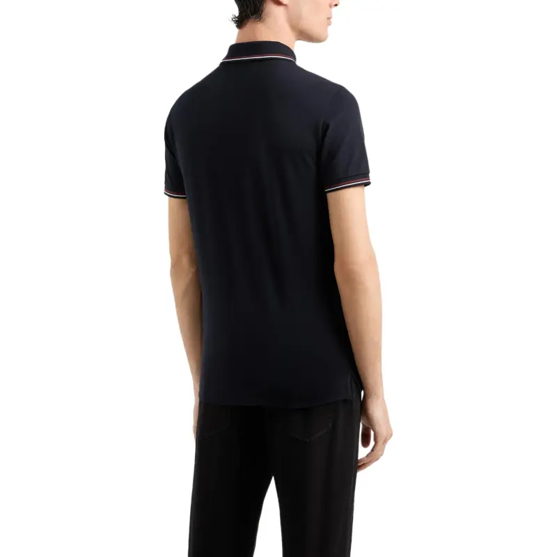 EMPORIO ARMANI Slim fit Stretch Piqué Polo Shirt With Micro Eagle-4