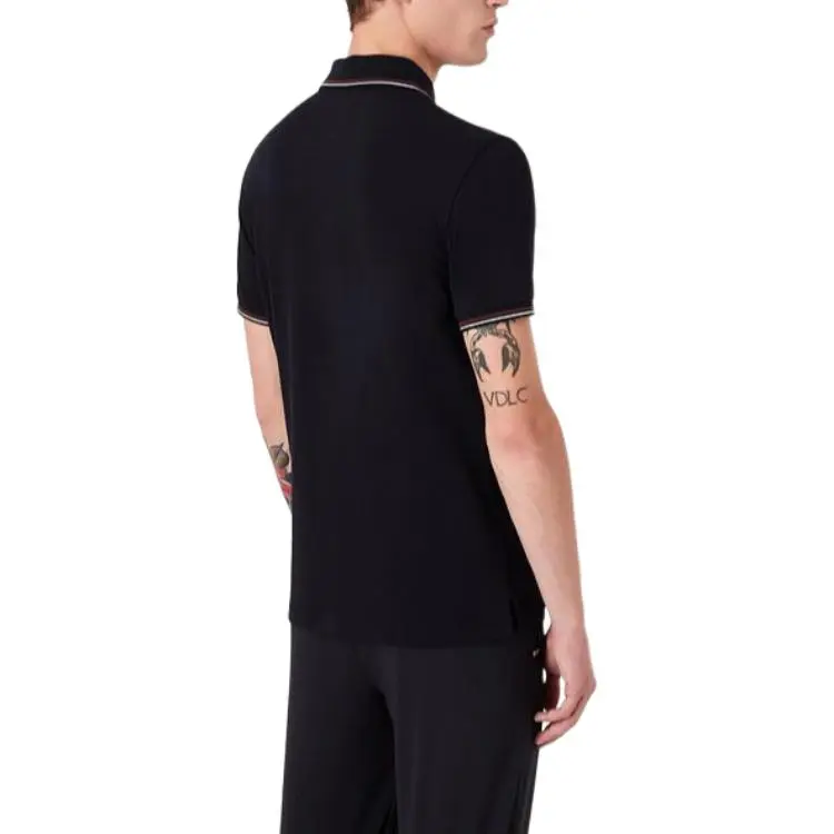 EMPORIO ARMANI Slim fit Stretch Piqué Polo Shirt With Micro Eagle-6