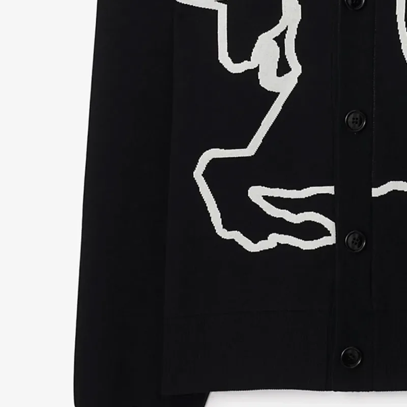 Burberry Ekd Intarsia Knit V Neck Cardigan-4