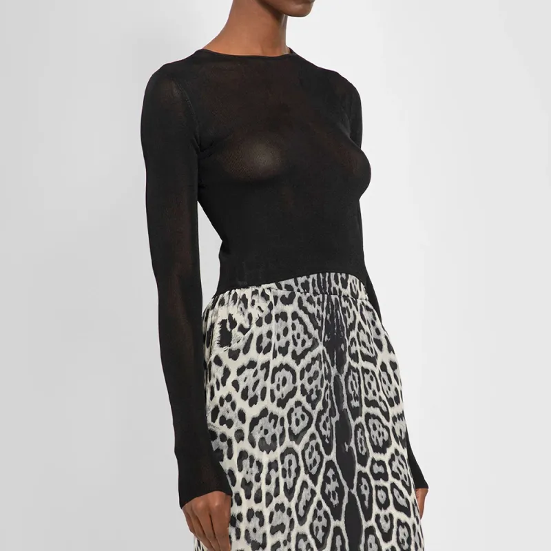SAINT LAURENT Ribbed Knit Cropped Top-3