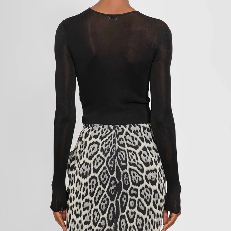 SAINT LAURENT Ribbed Knit Cropped Top-4