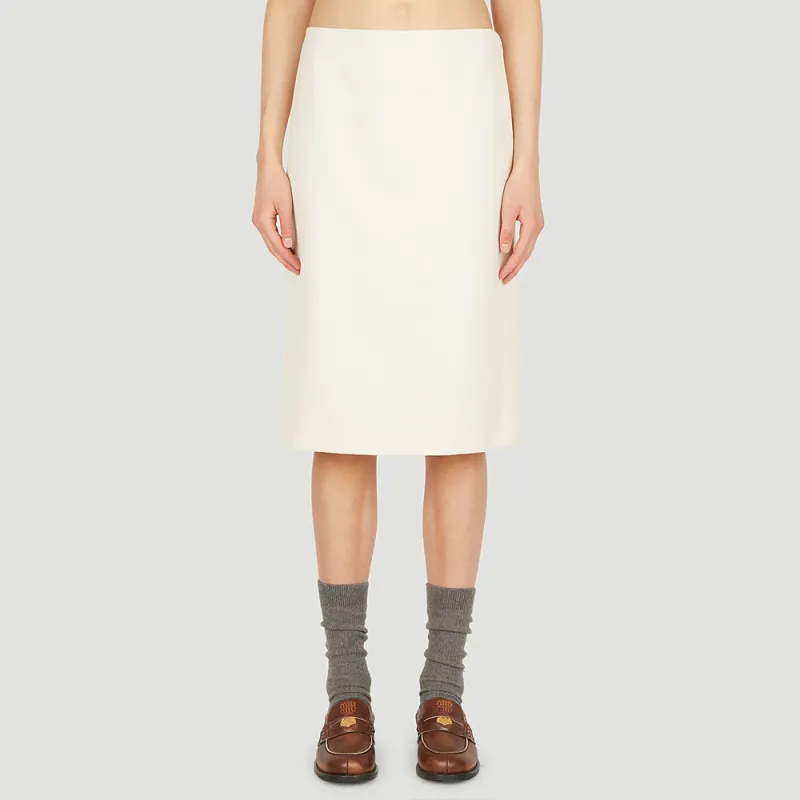MIU MIU SS22 Casual Long Skirt Women's White-4