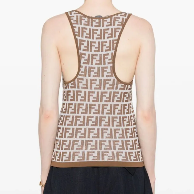 FENDI Ff Jacquard Ribbed Tank Top-4