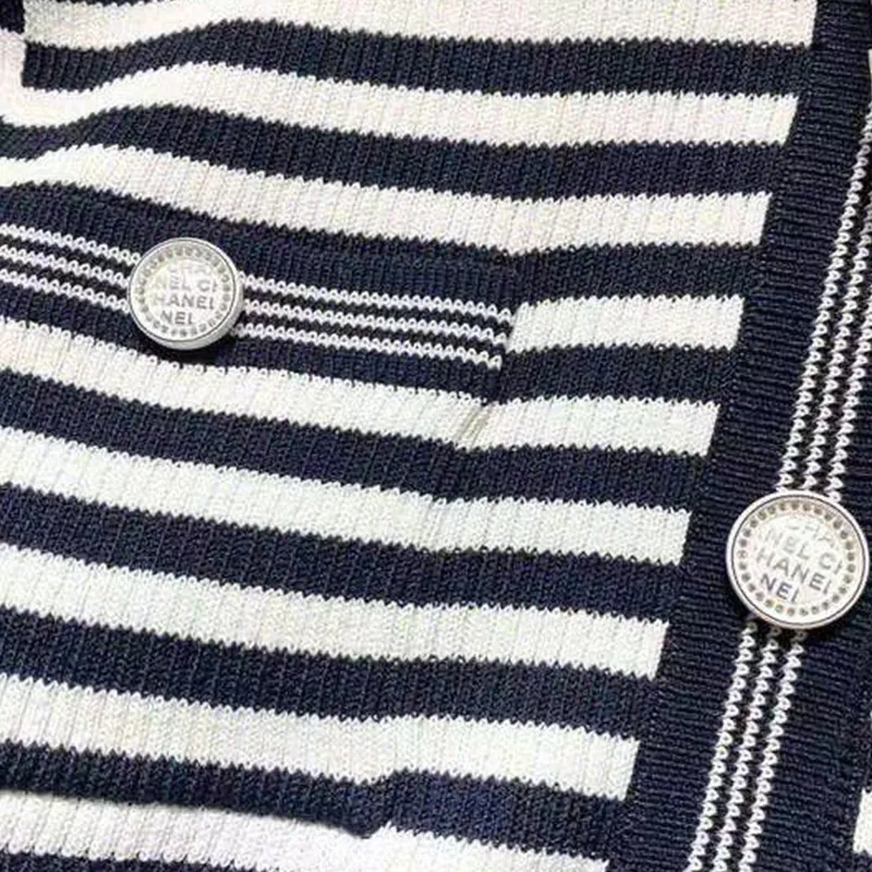 CHANEL 23 Spring And Summer Knitwear Women's Black White-3