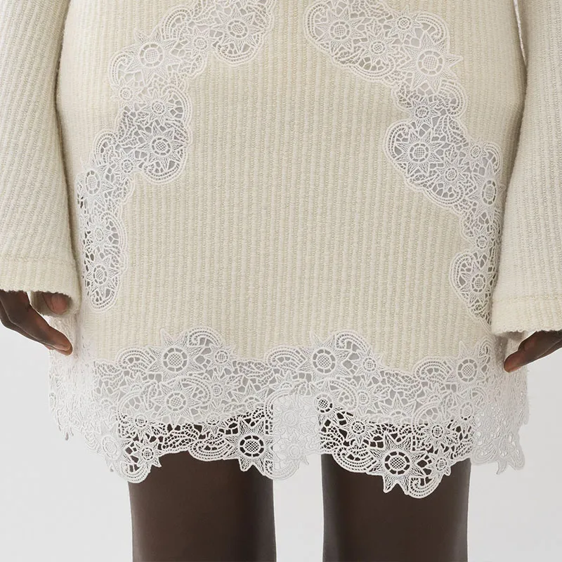 Chloé Lace Detailed Flared Mini Skirt-3