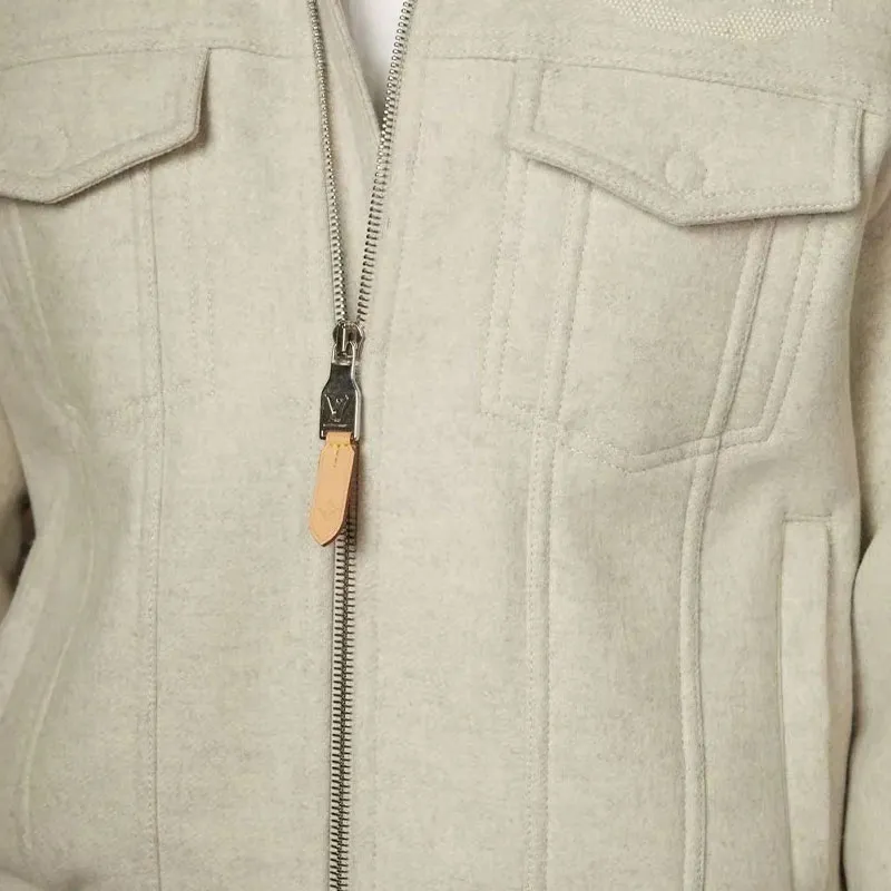 LOUIS VUITTON Wool Blouson With Shearling Collar-6