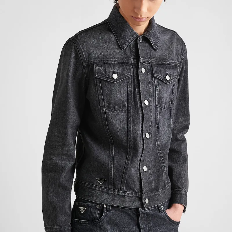 PRADA SS23 Denim Jacket Men's Black-4