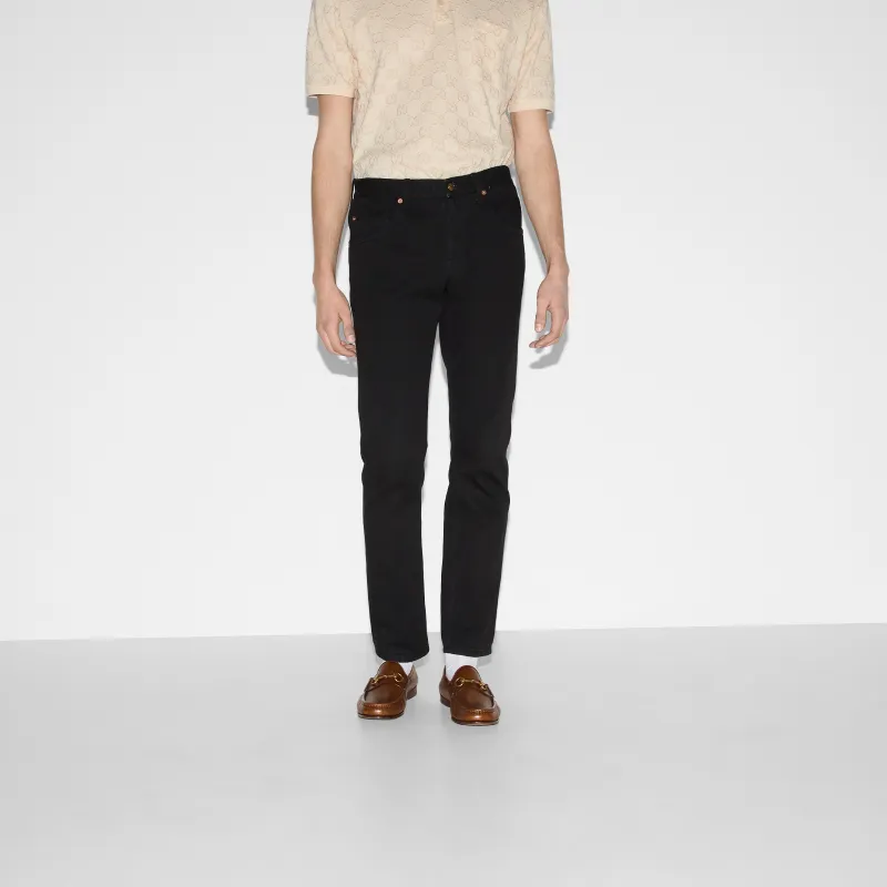 GUCCI Horsebit Detail Straight Leg Jeans-2