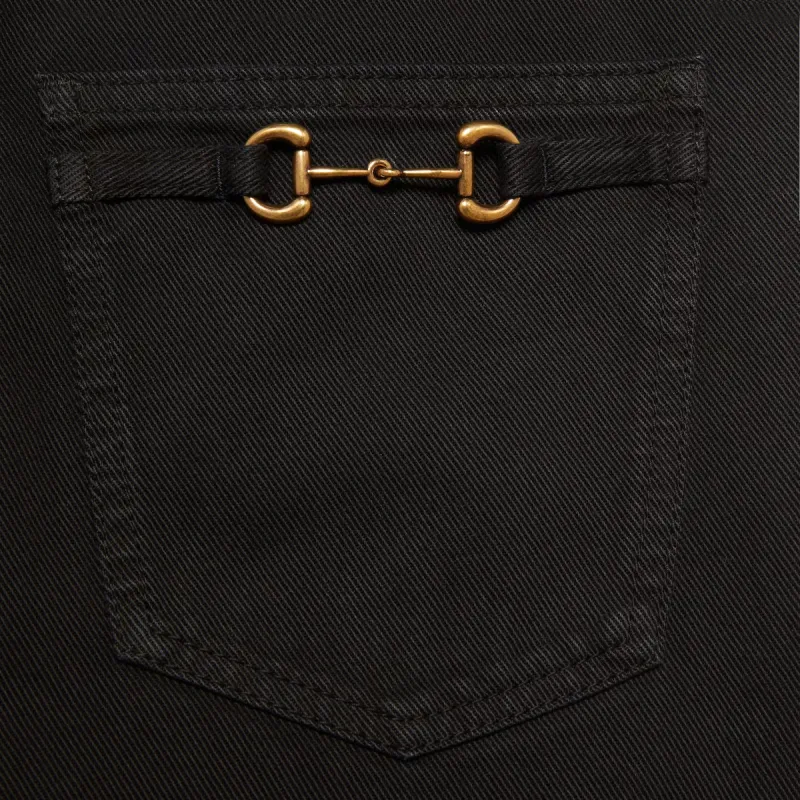 GUCCI Horsebit Detail Straight Leg Jeans-4