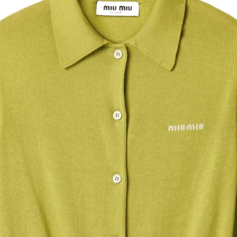 MIU MIU Cashmere Silk Cardigan 'Pistacchio'-5