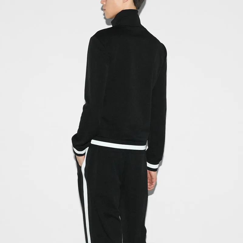 GUCCI Logo Embroidered High Neck Jersey Jacket-2