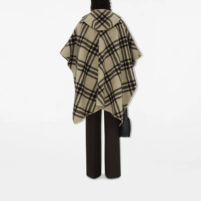 Burberry Check Pattern Hooded Cape-2
