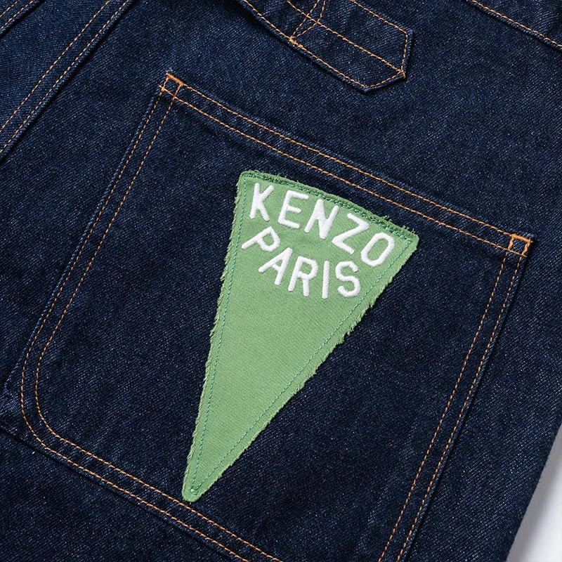KENZO Logo appliqué Denim Shorts-3