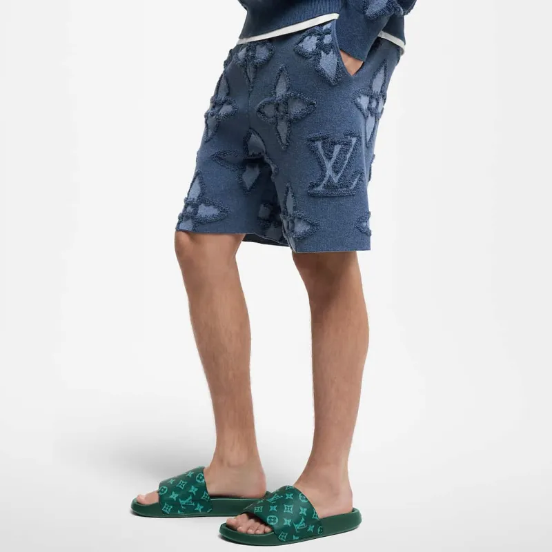 LOUIS VUITTON Textured Cotton Knit Shorts-3