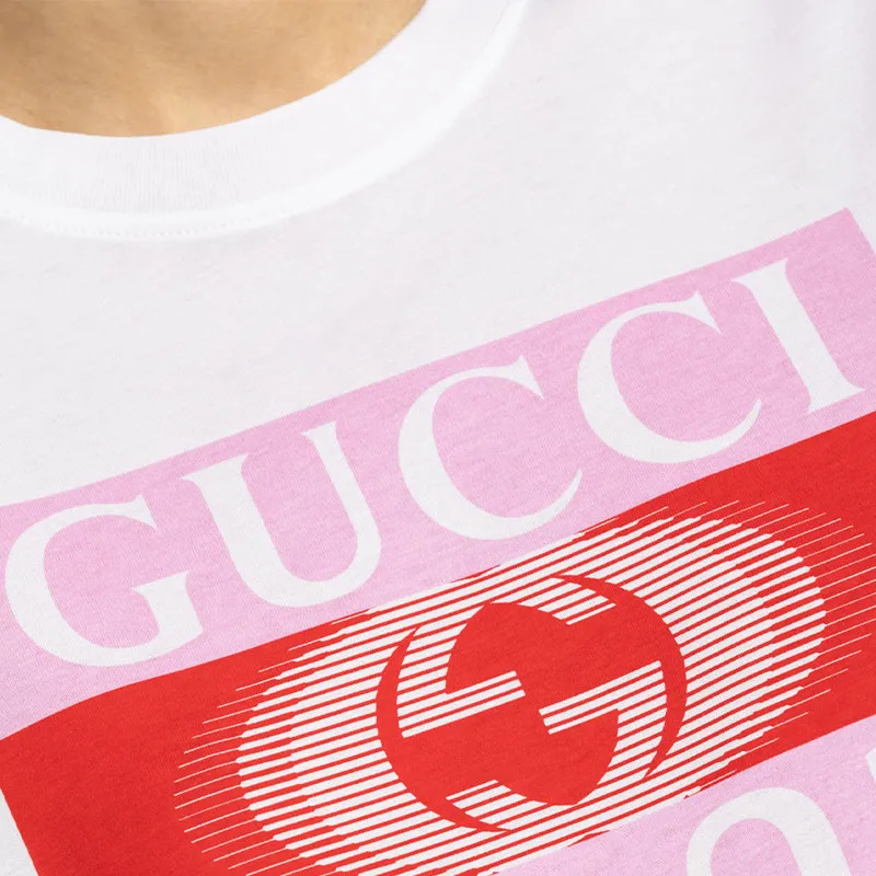 GUCCI Logo Printed Crewneck T Shirt-4