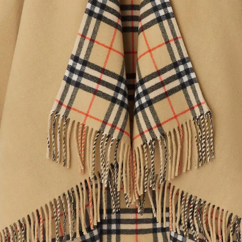 Burberry Check pattern Wool Cape-5