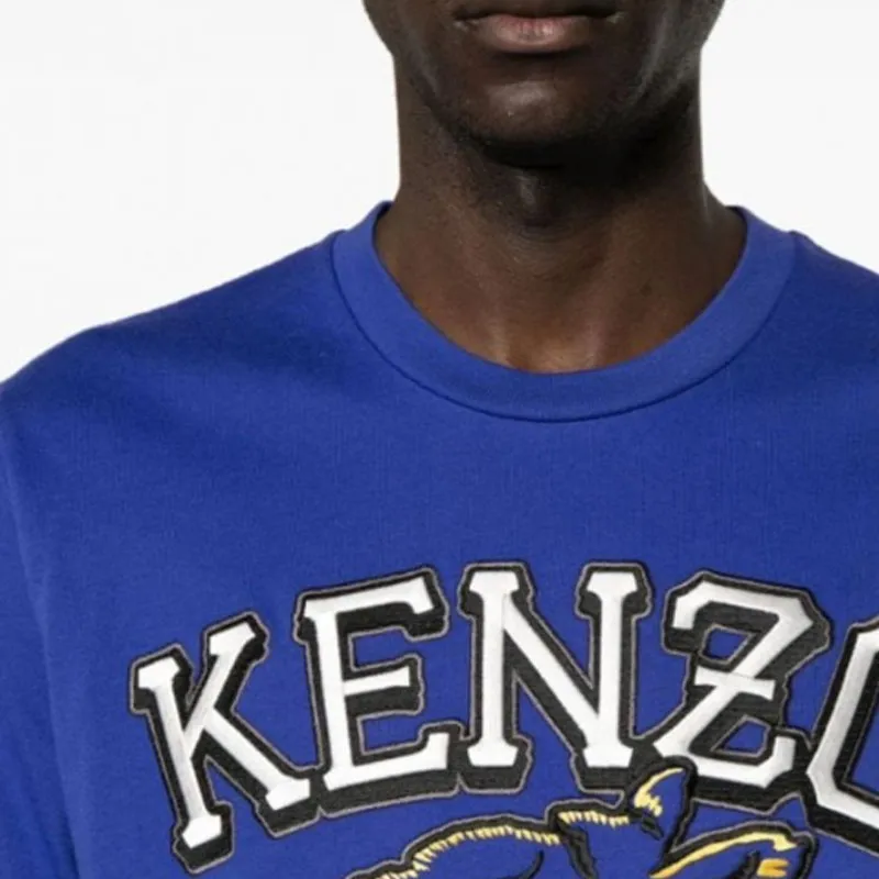 KENZO Tiger Embroidered Crewneck T Shirt-4