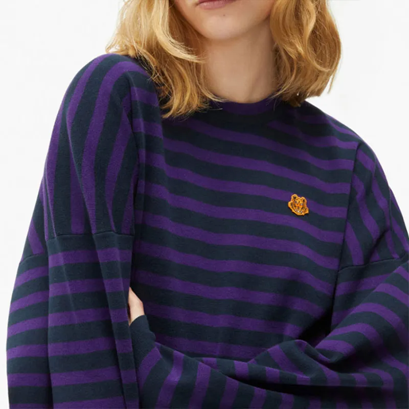 KENZO Logo Patch Striped Mini Dress-3