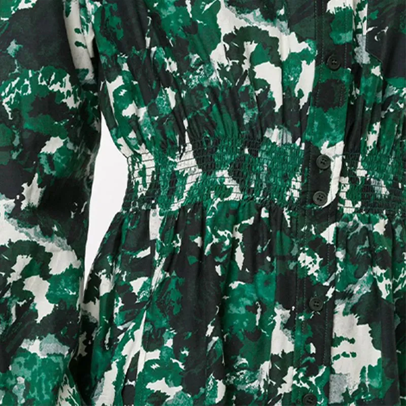 KENZO Long-Sleeved Dresses Women's Green-4