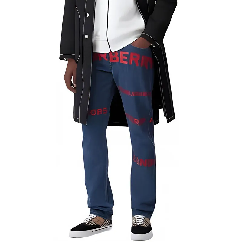 Burberry Casual Pants Men's Blue-3