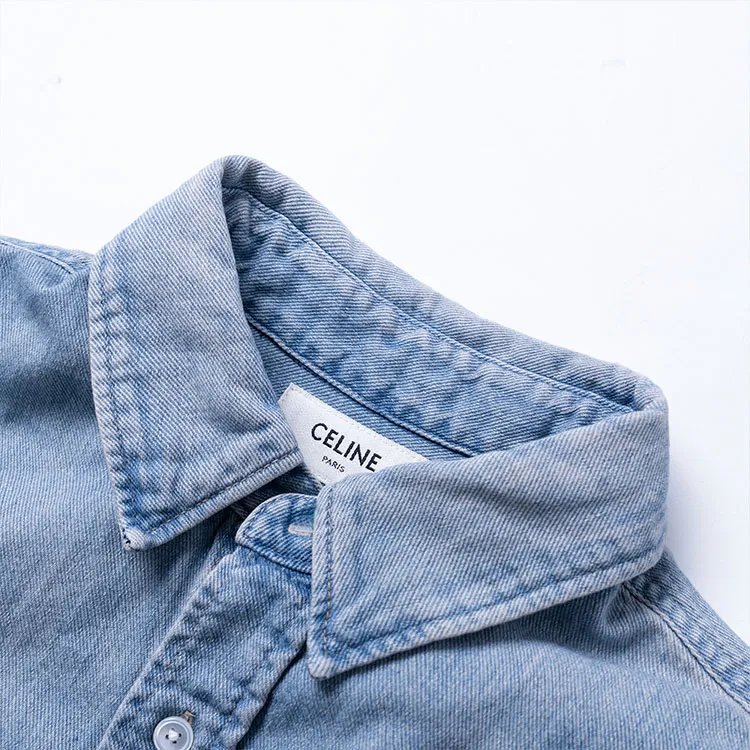 CELINE Vintage Stone Denim Shirt-5