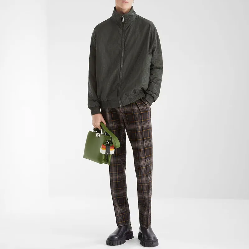 FENDI Tartan Tapered Leg Trousers-2