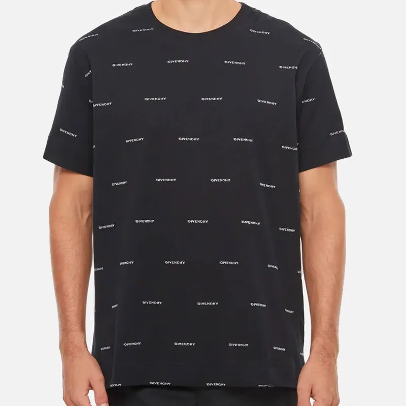Givenchy Allover Logo Printed Crewneck T Shirt-2