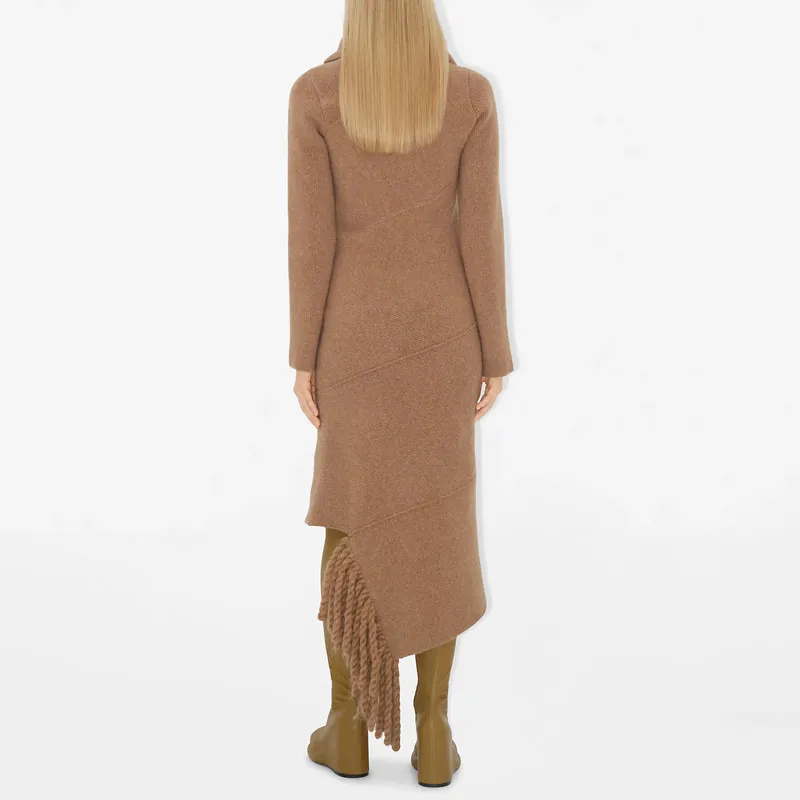 Burberry Wool Blend Scarf Dress 'Maple'-2