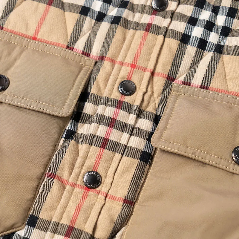 Burberry Puffer Jackets Unisex Brown-8