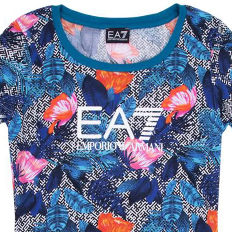 EMPORIO ARMANI EA7 T Shirts Women's Blue-3