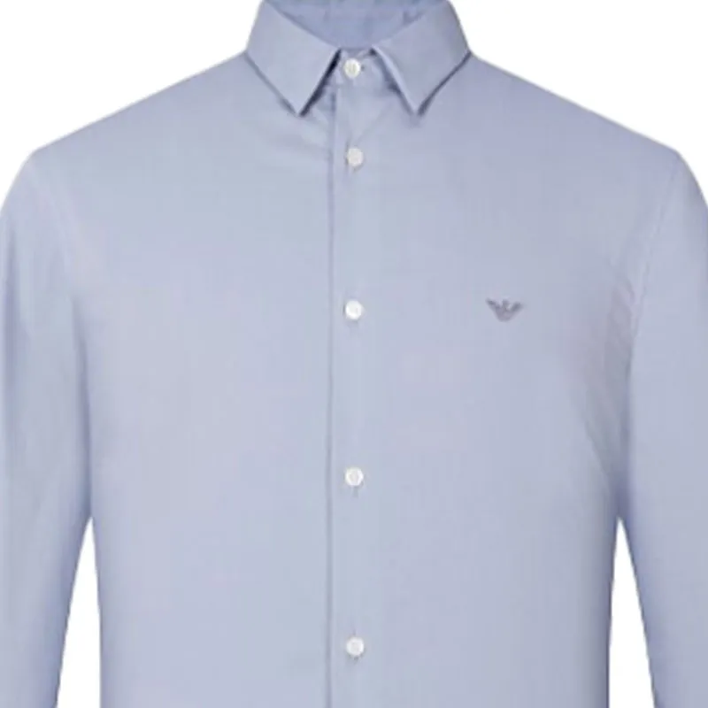 EMPORIO ARMANI Logo Embroidered Buttoned Shirt-4
