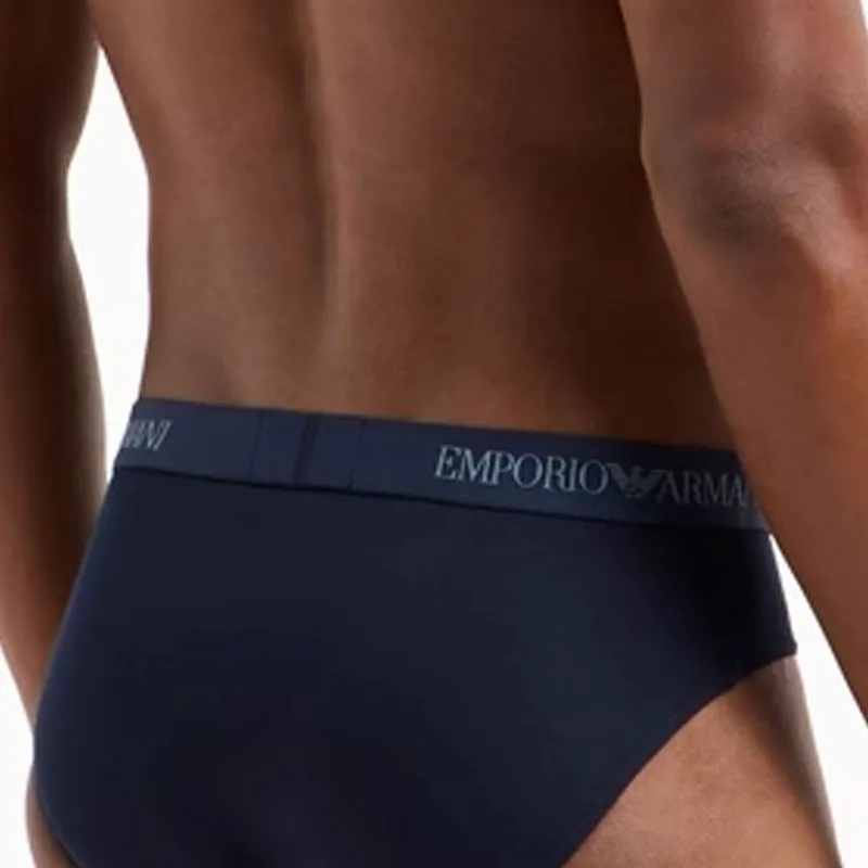 EMPORIO ARMANI FW24 Underpants Men's 3 Pack Navy+Blue+Marine Blue-4