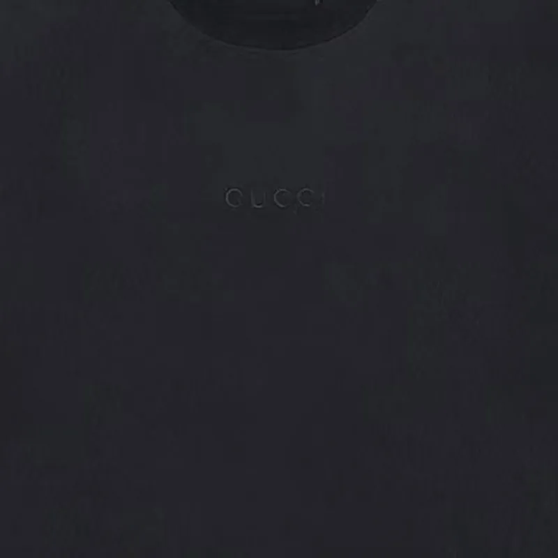 GUCCI Logo Embroidered Crewneck T-Shirt-4