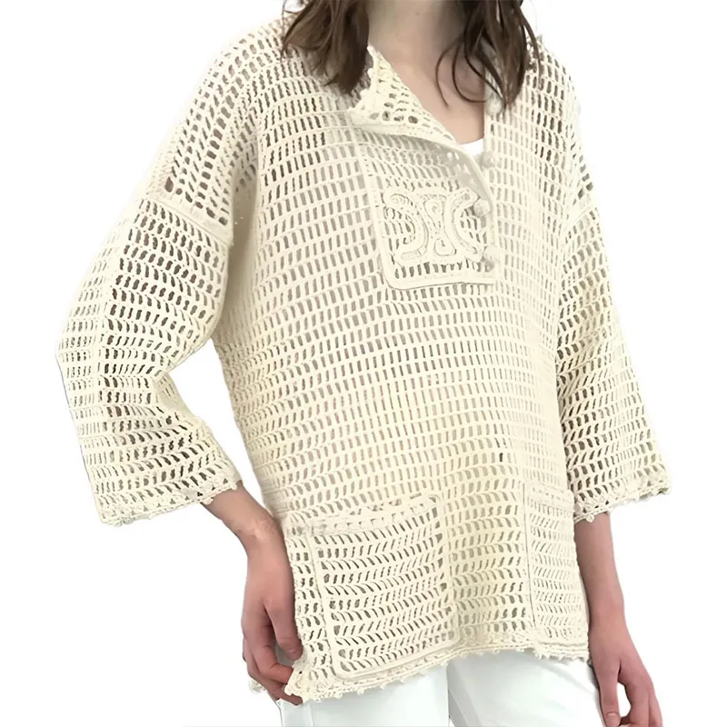 CELINE Triomphe Baja In Crocheted Wool-2