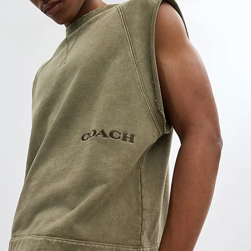 COACH Tank Tops Men Green-1