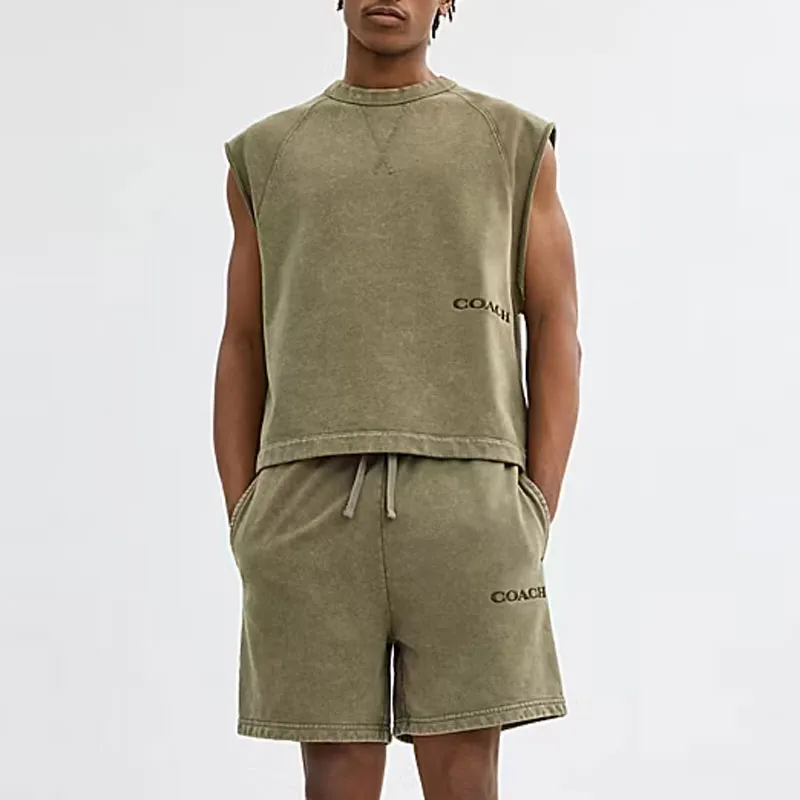 COACH Tank Tops Men Green-3
