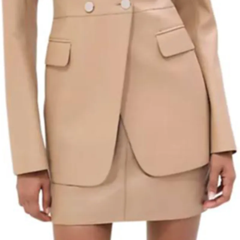 HERMES Leather Jacket Women's Camel-4