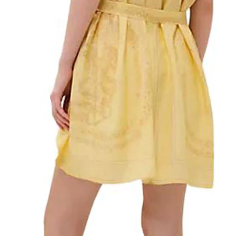 HERMES Short-Sleeved Dresses Women's Yellow-3