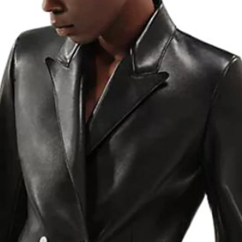 HERMES Leather Jacket Women's Black-4