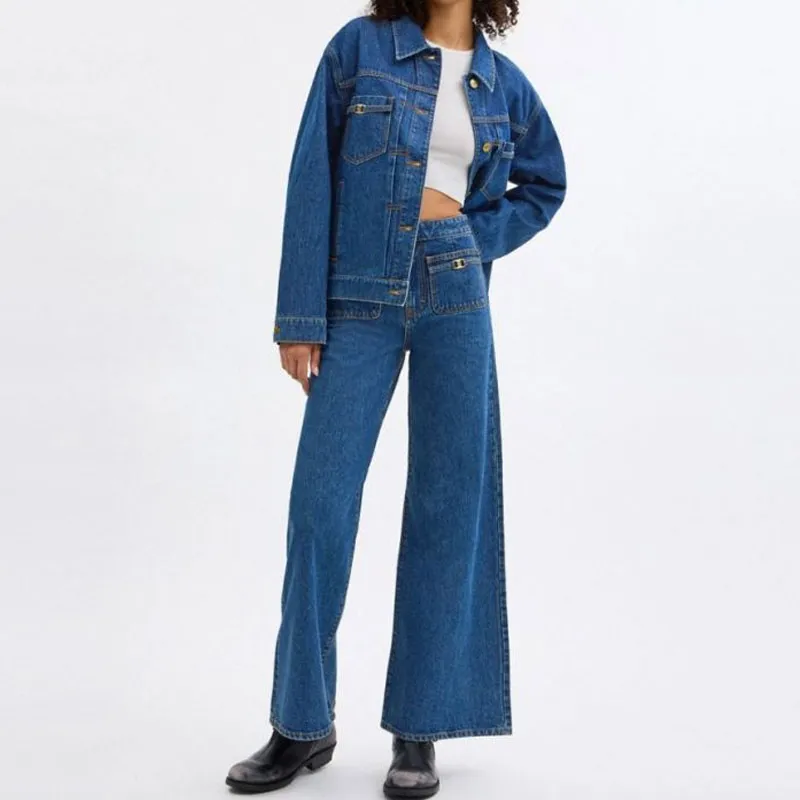 COACH SS24 Jeans Women's Dark Blue-1