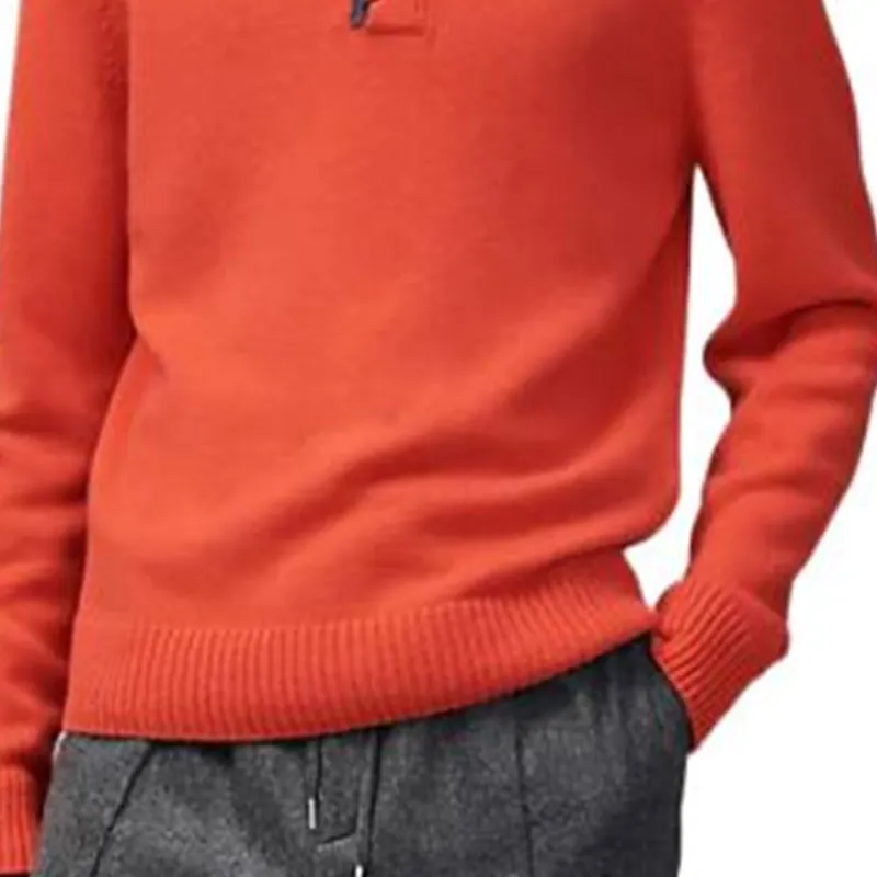 HERMES Cashmere Sweaters Men Orange-2